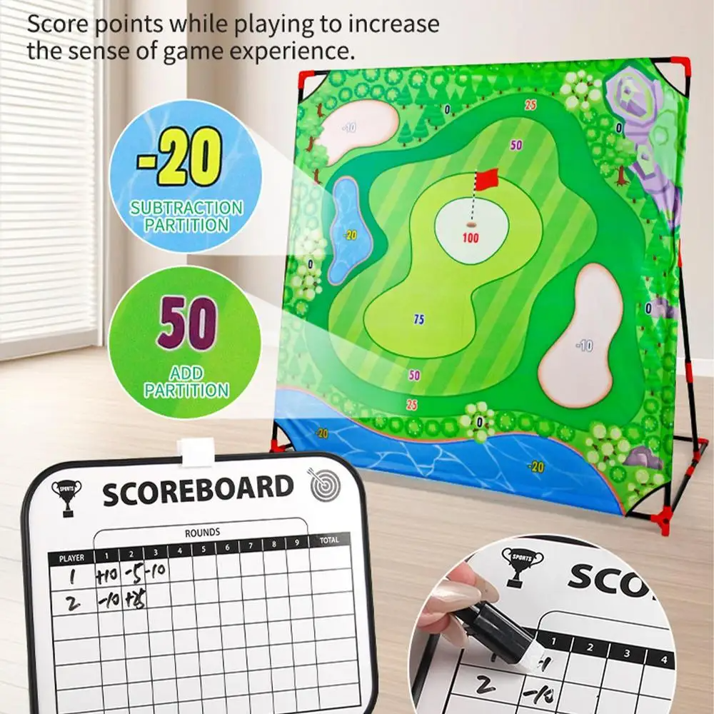 Portable Golf Chipping and Putting Set for Indoor and Outdoor Use