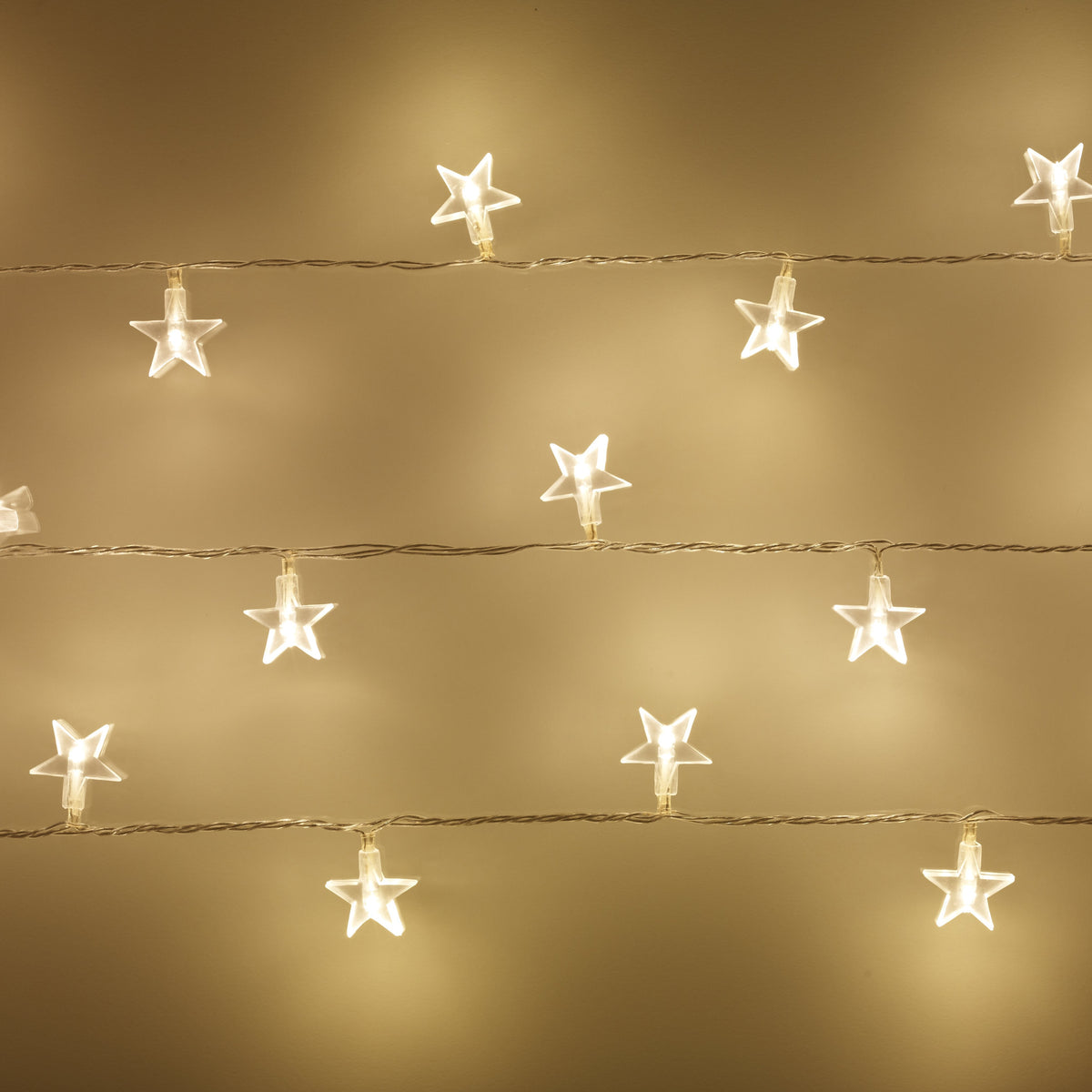 LED Star String Lights Warm White – 30 Count