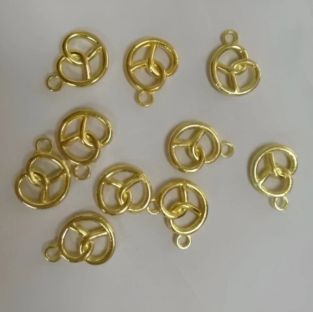 Oktoberfest mini pretzel charms, DIY jewelry 30 pieces