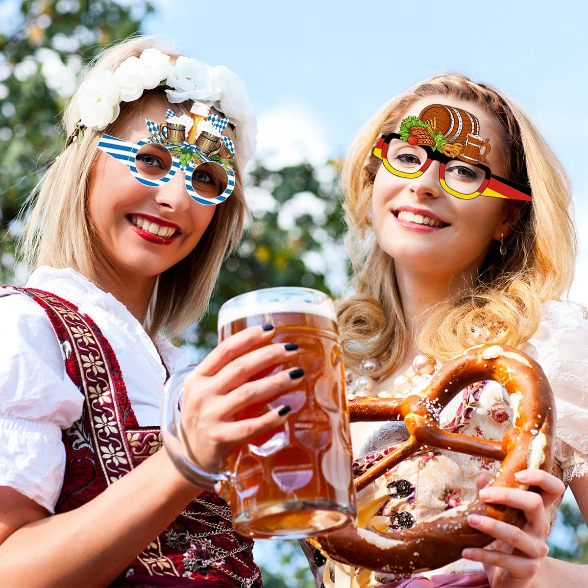 Oktoberfest Photo Glasses Set Party Supplies, 12 pieces