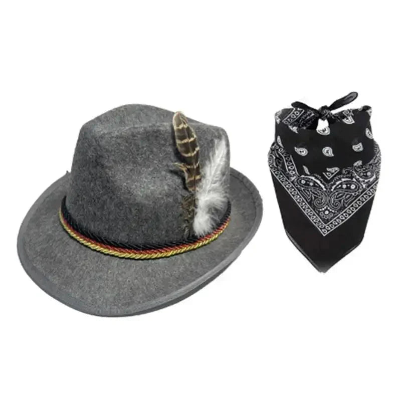 Traditional Oktoberfest Accessory Set, Hat & Scarf, Unisex