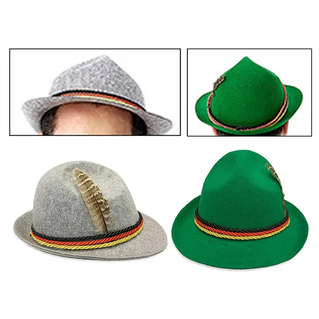 Bavarian traditional hat with feather for Oktoberfest, felt hat unisex