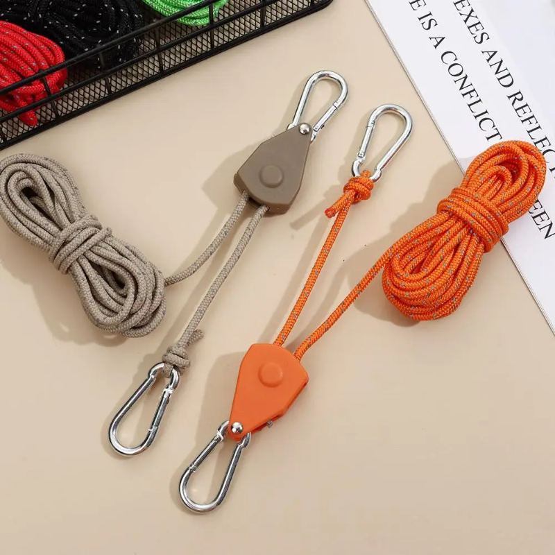 CampingRope Spannseil mit Karabinerhaken und Schnellspanner
