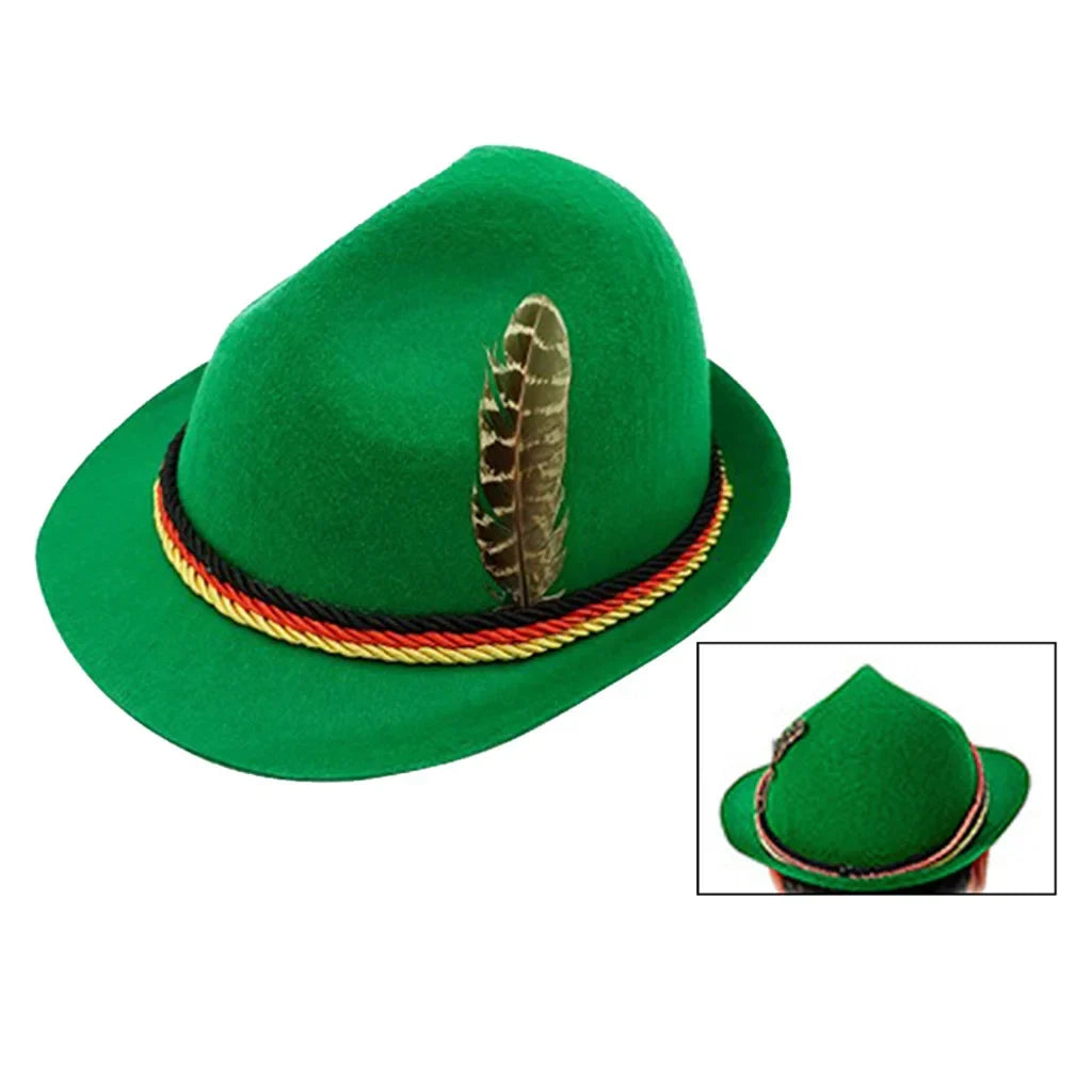 Bavarian traditional hat with feather for Oktoberfest, felt hat unisex