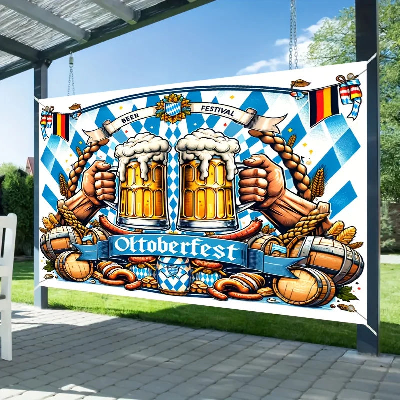 Oktoberfest Banner Bavarian Motif, Weatherproof Decoration