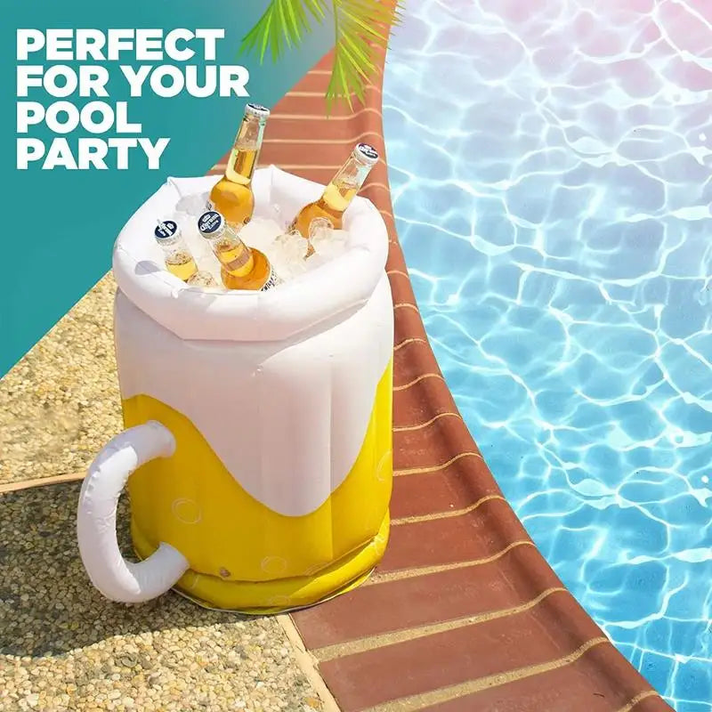 Oktoberfest Inflatable Beer Cooler, Beer Mug Design Pool Accessory