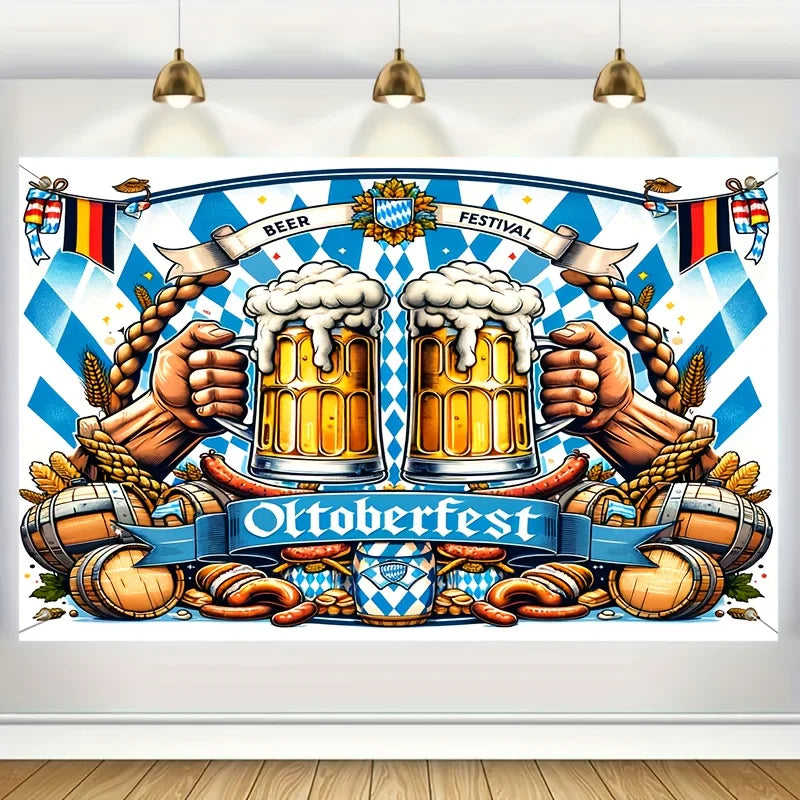 Oktoberfest Banner Bavarian Motif, Weatherproof Decoration