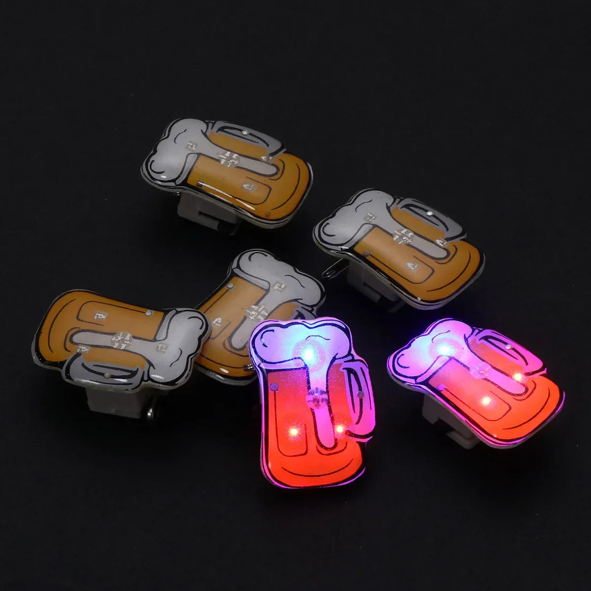Oktoberfest LED beer mug lapel pins, glowing pins