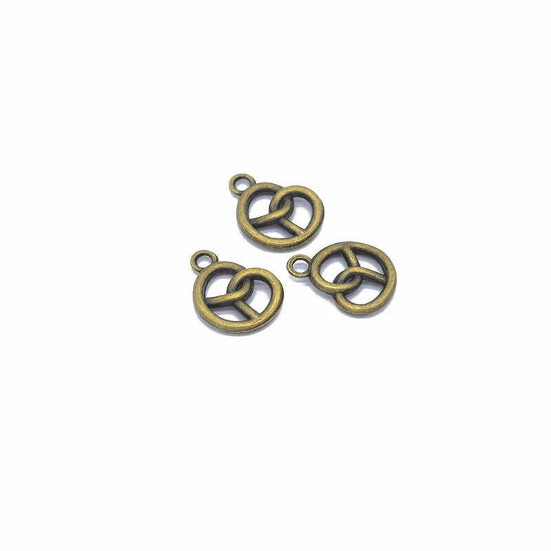 Oktoberfest mini pretzel charms, DIY jewelry 30 pieces