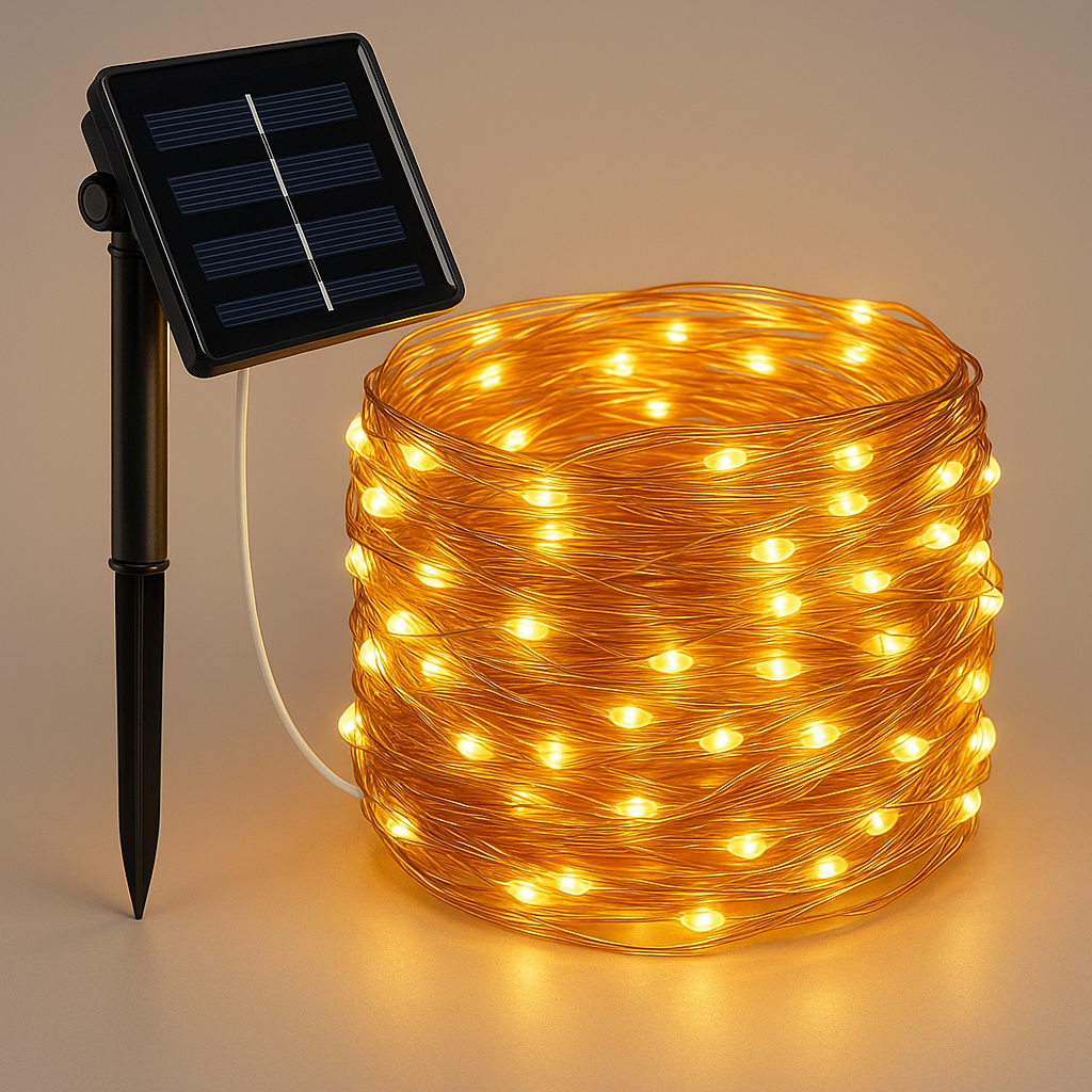 Solar String Lights Outdoor Waterproof – LED Garden Lighting with 8 Light Modes