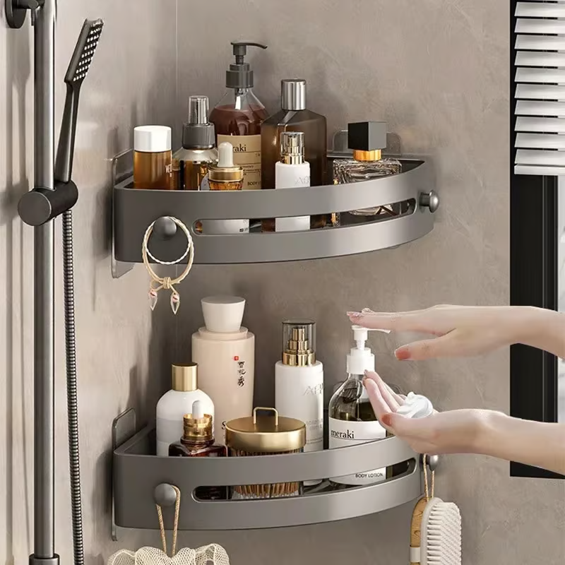 TriangleShelf Punch-Free Corner Shelf for Shower and Bathroom