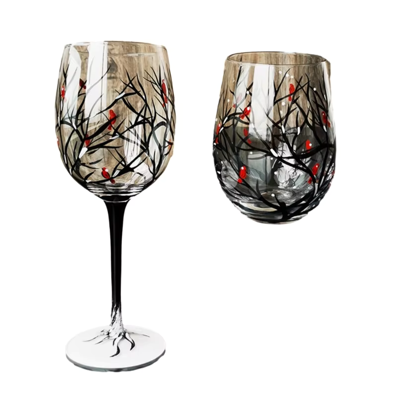 SeasonsGlass Hand-painted Four Seasons Wine Glass