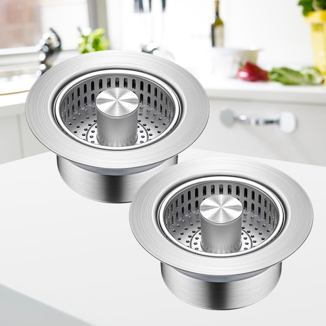 DrainStrainer Stainless Steel Kitchen Sink Strainer and Stopper
