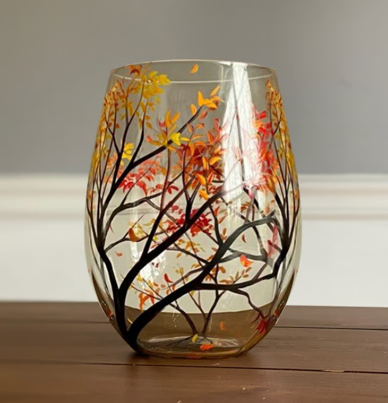 SeasonsGlass Hand-painted Four Seasons Wine Glass