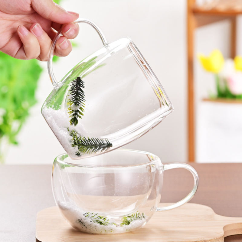CrystalMug Double-Walled Glass, Insulated Coffee Mug