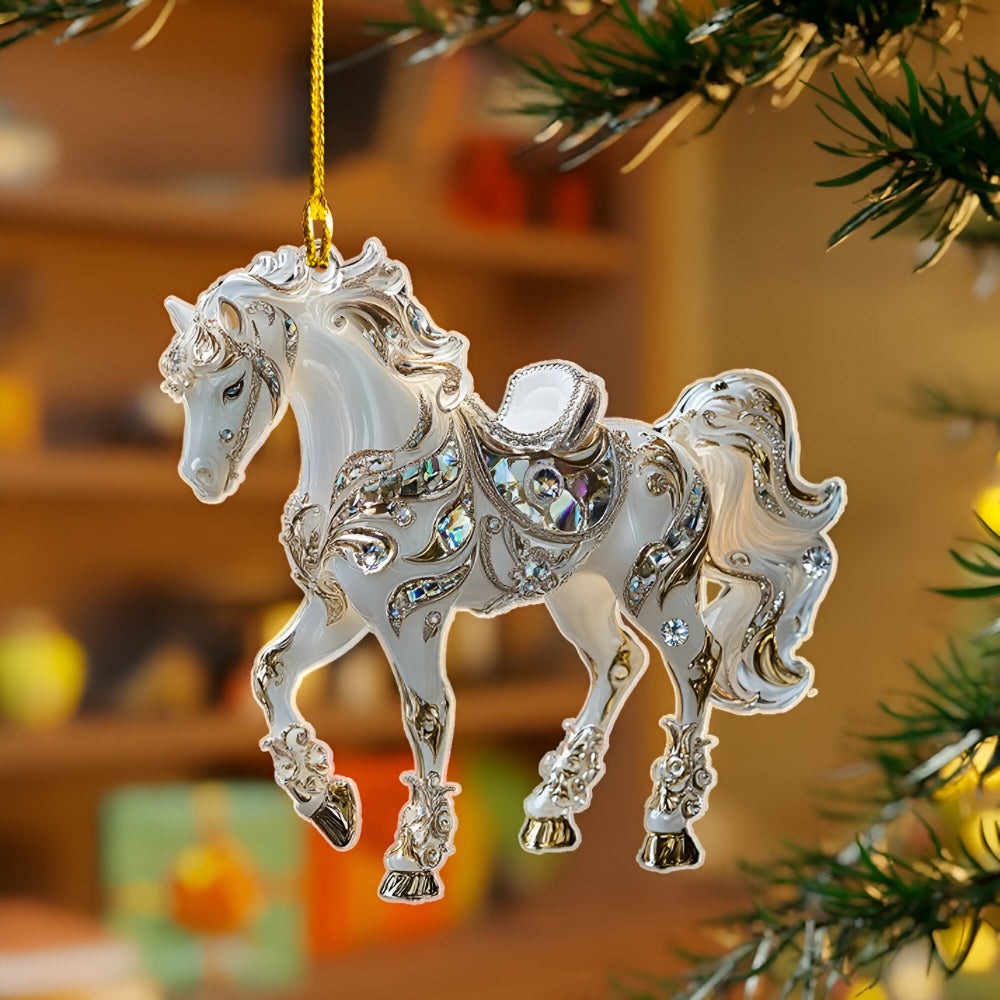 Acrylic horse Christmas tree ornament – Handmade