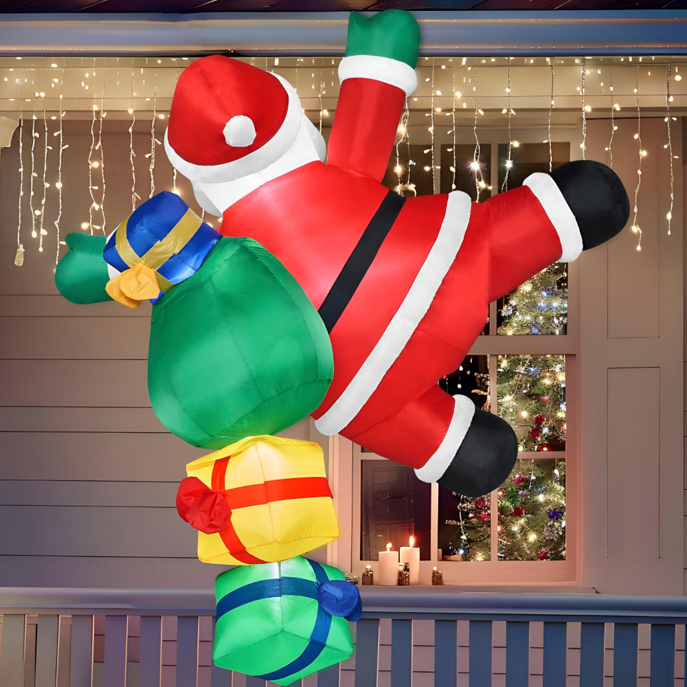 Inflatable Climbing Santa with LED – Christmas Decoration for Outdoor Use