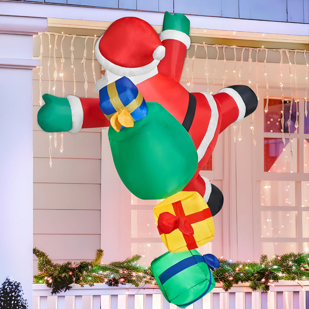 Inflatable Climbing Santa with LED – Christmas Decoration for Outdoor Use