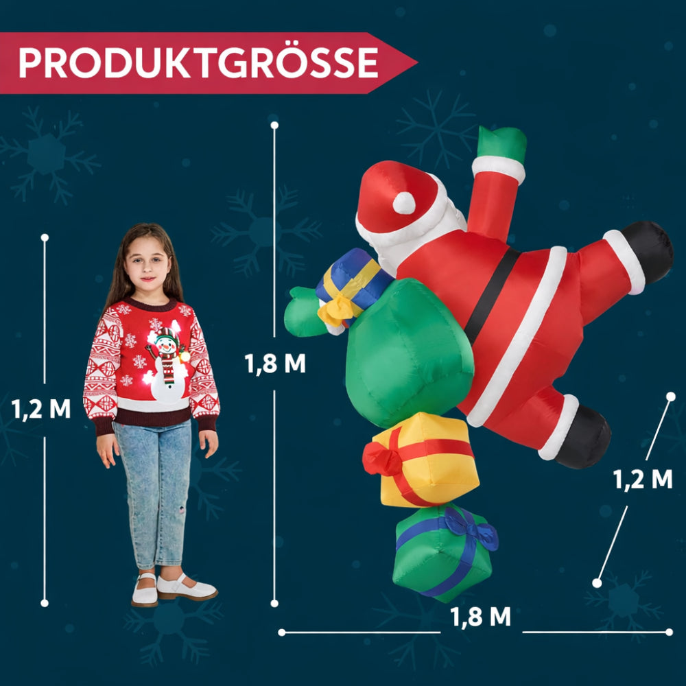 Inflatable Climbing Santa with LED – Christmas Decoration for Outdoor Use