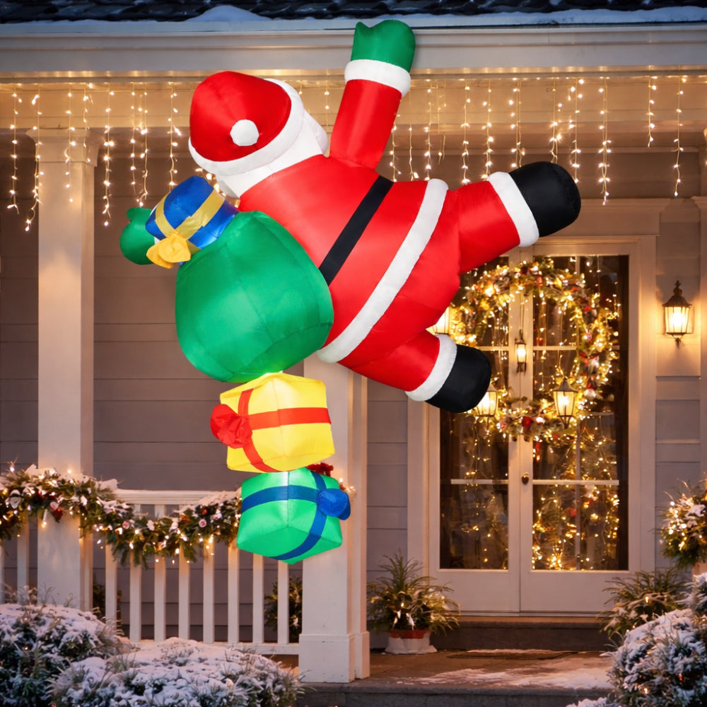 Inflatable Climbing Santa with LED – Christmas Decoration for Outdoor Use