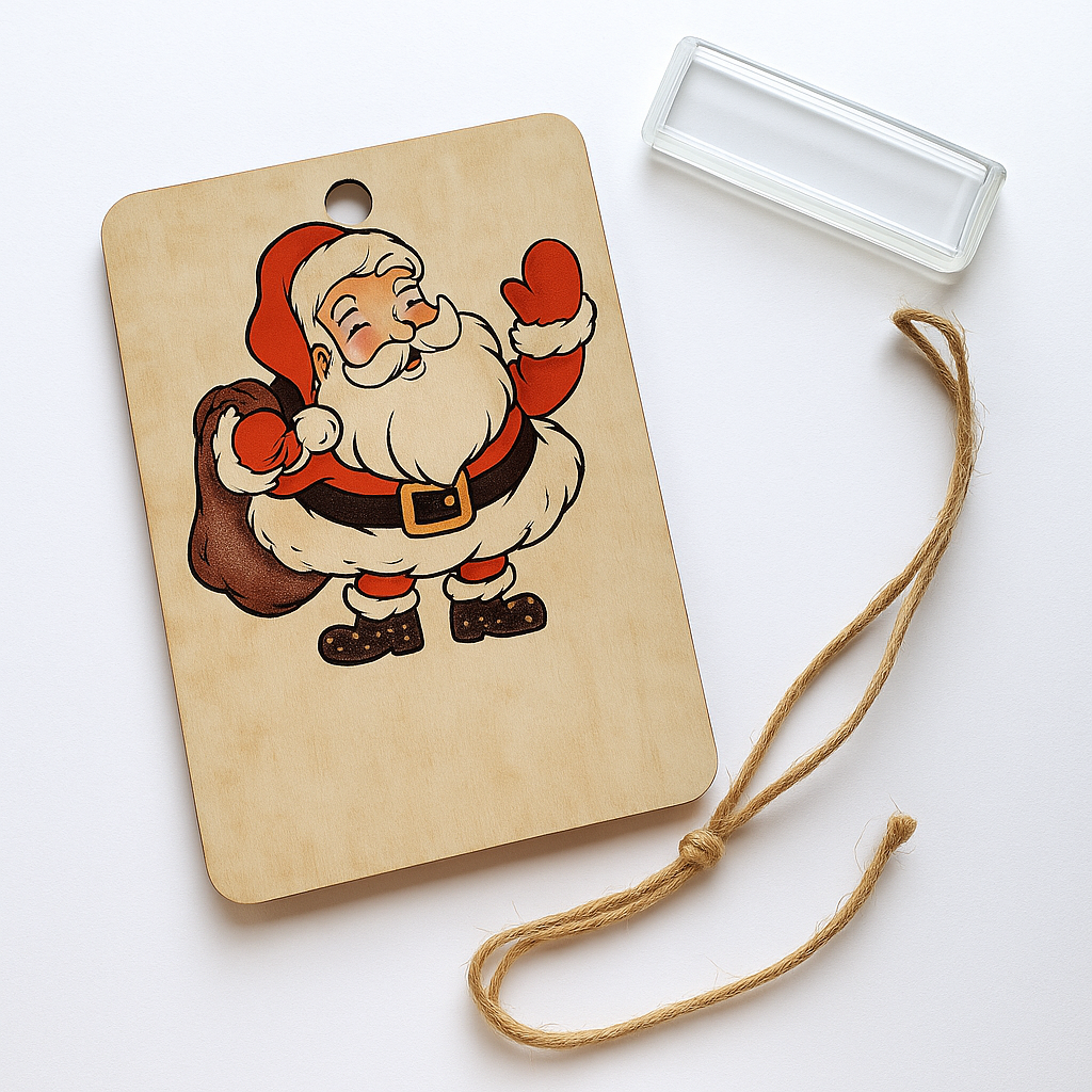 Wooden money gift holder – handmade Christmas card