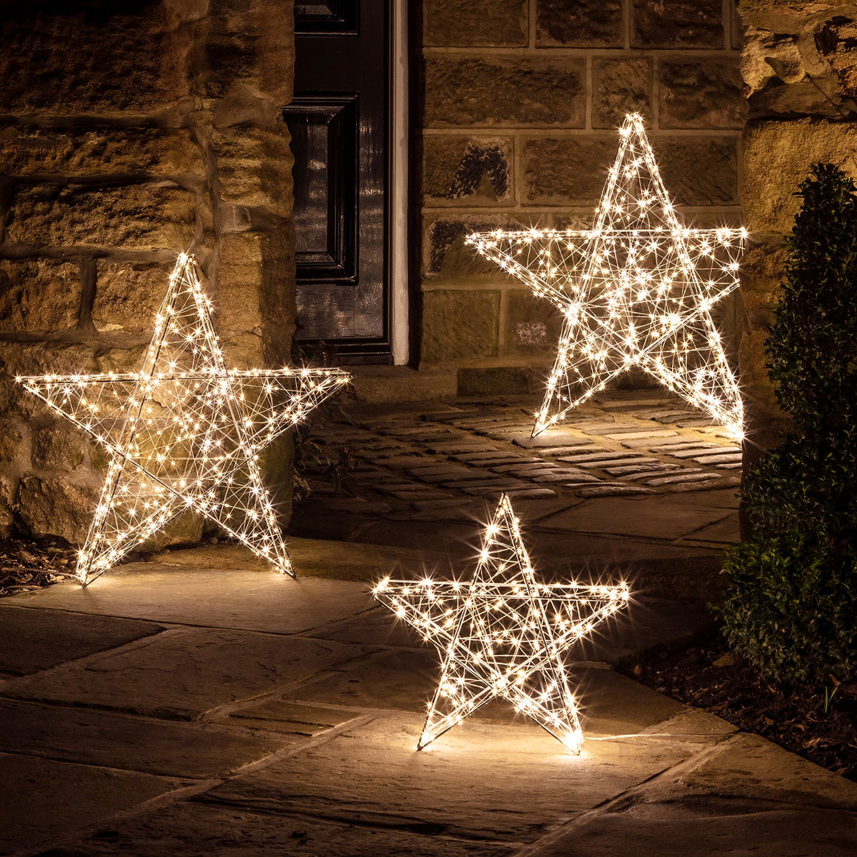 3D LED Star Christmas Decoration Outdoor – 35cm 8 Lighting Functions