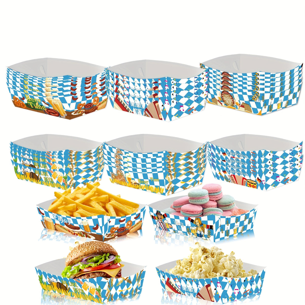Oktoberfest paper snack bowls, diamond pattern, 2x24 pieces