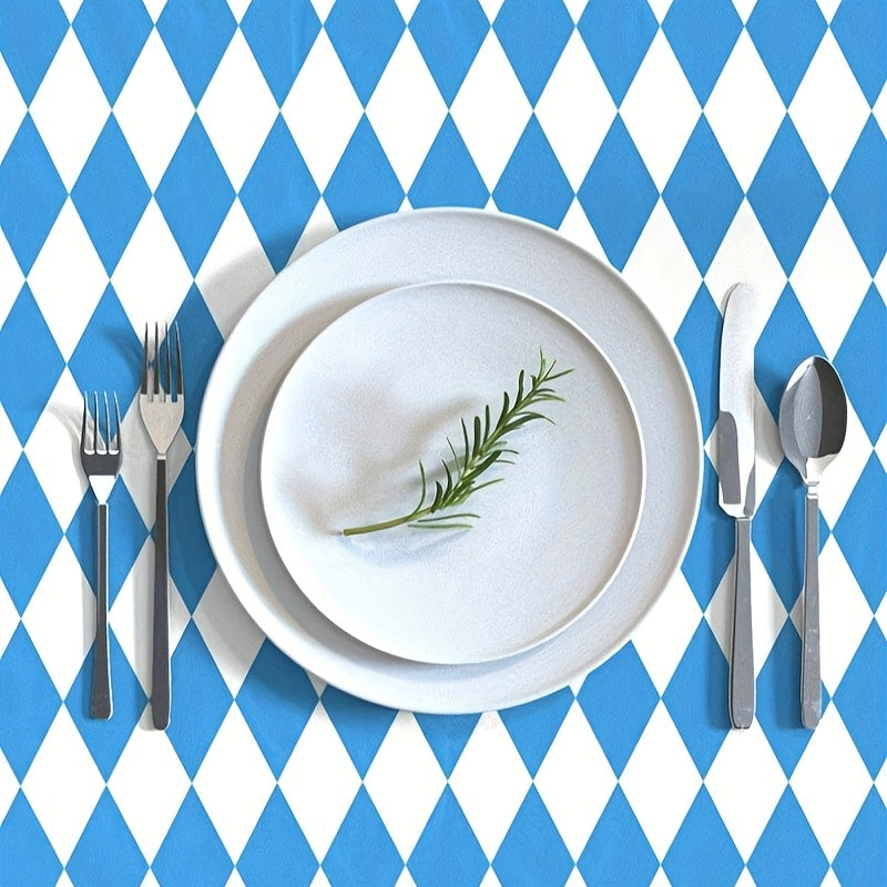 Oktoberfest Tablecloth Set Diamond Pattern, 137x274cm, 5 pieces