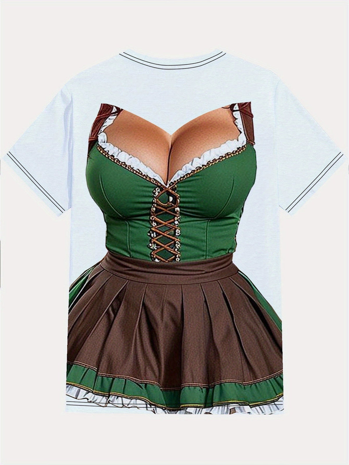 Oktoberfest T-Shirt Men's, Dirndl Print Graphic Wiesn Shirt