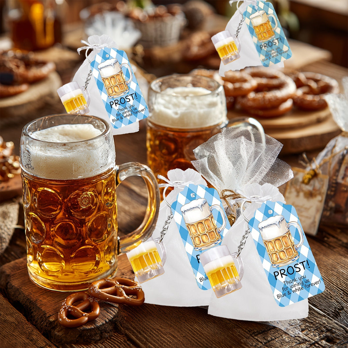 Oktoberfest keychain beer mug design, party favor set