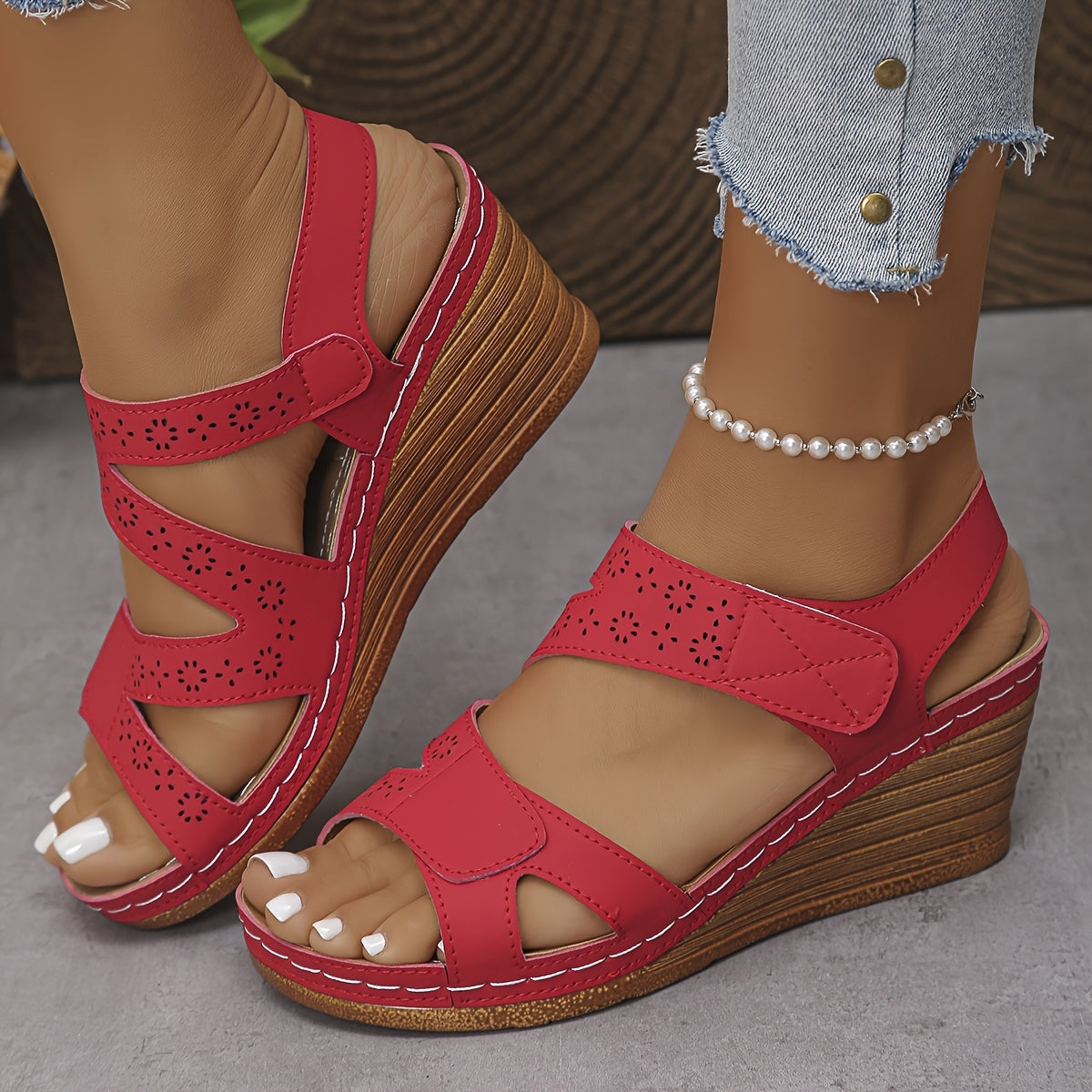 ComfySandals Women's Wedge Sandals Ergonomic, Adjustable Strap