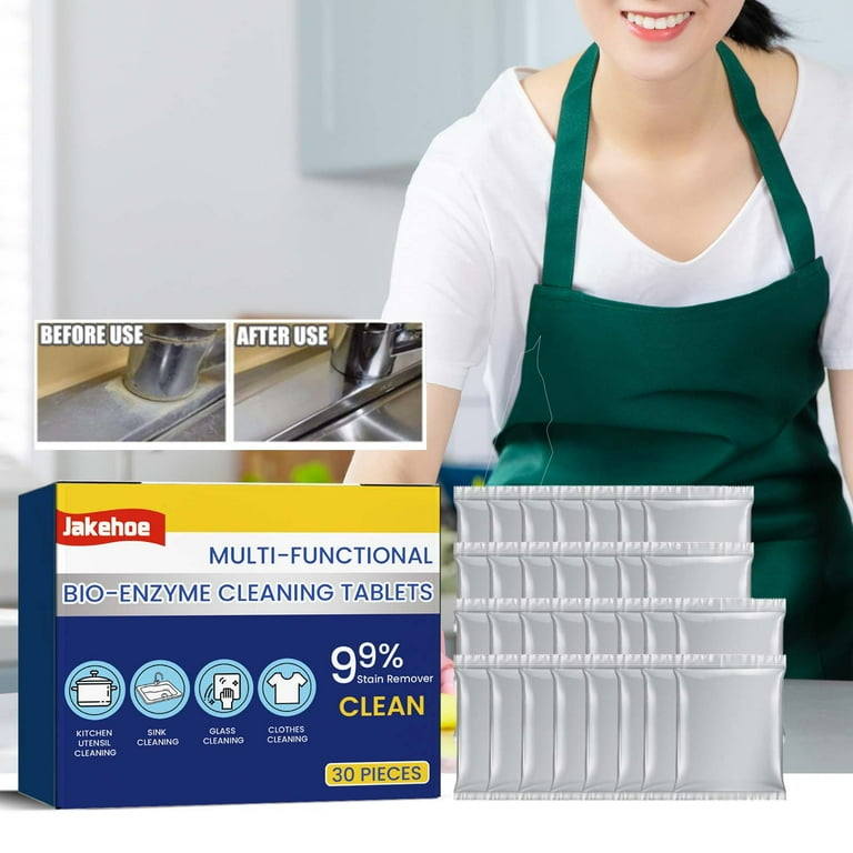 TotalClean Bio-Enzyme Cleaning Tablets, Multi-Action Stain Remover
