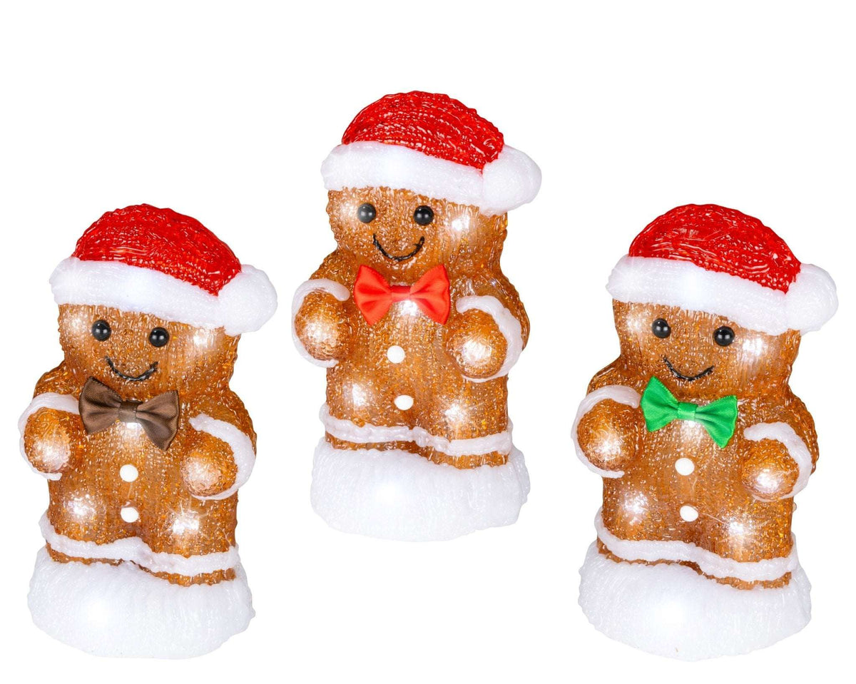 "Ginger Glow" LED Decorative Figures – 3-Piece Set