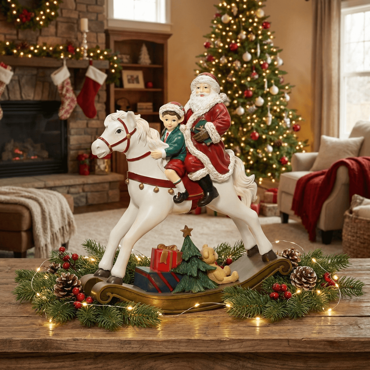 Decorative figurine "Santa's Christmas Ride" – Christmas decoration 32.4 cm