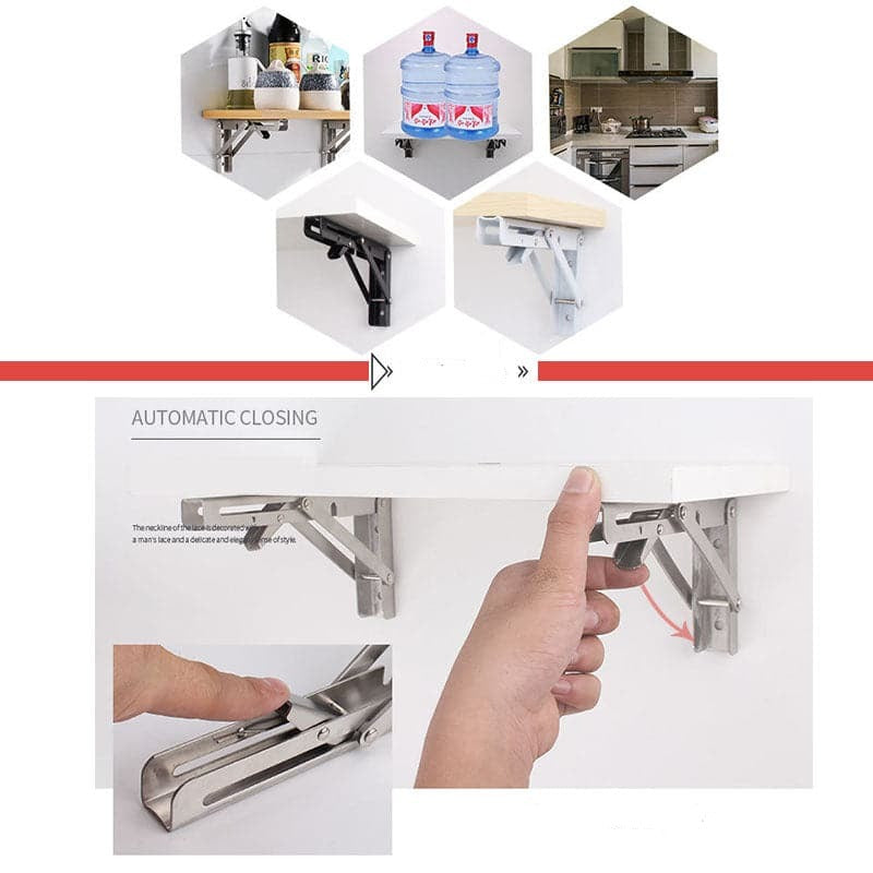 EasyFold – Foldable stainless steel shelf bracket