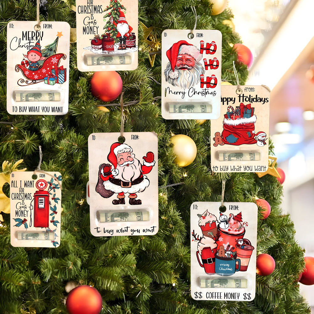 Wooden money gift tag – handmade Christmas decoration