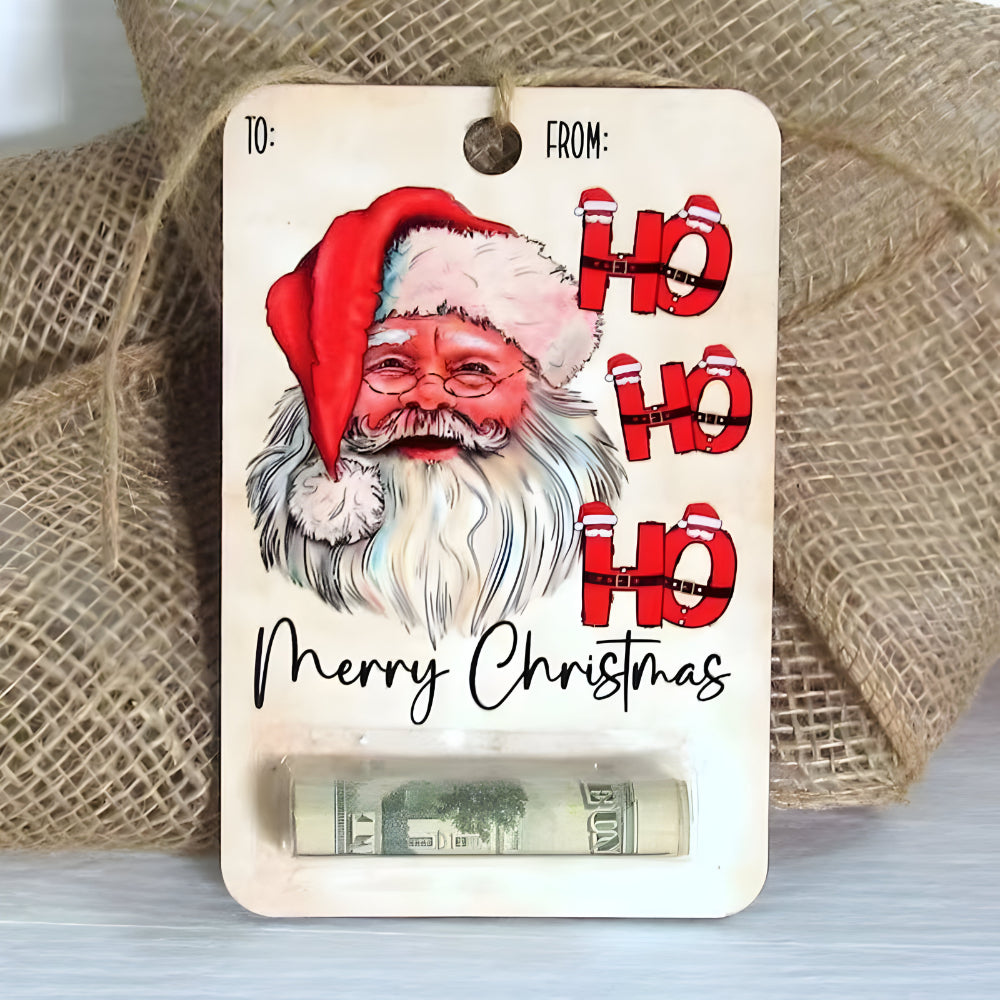 Wooden money gift tag – handmade Christmas decoration