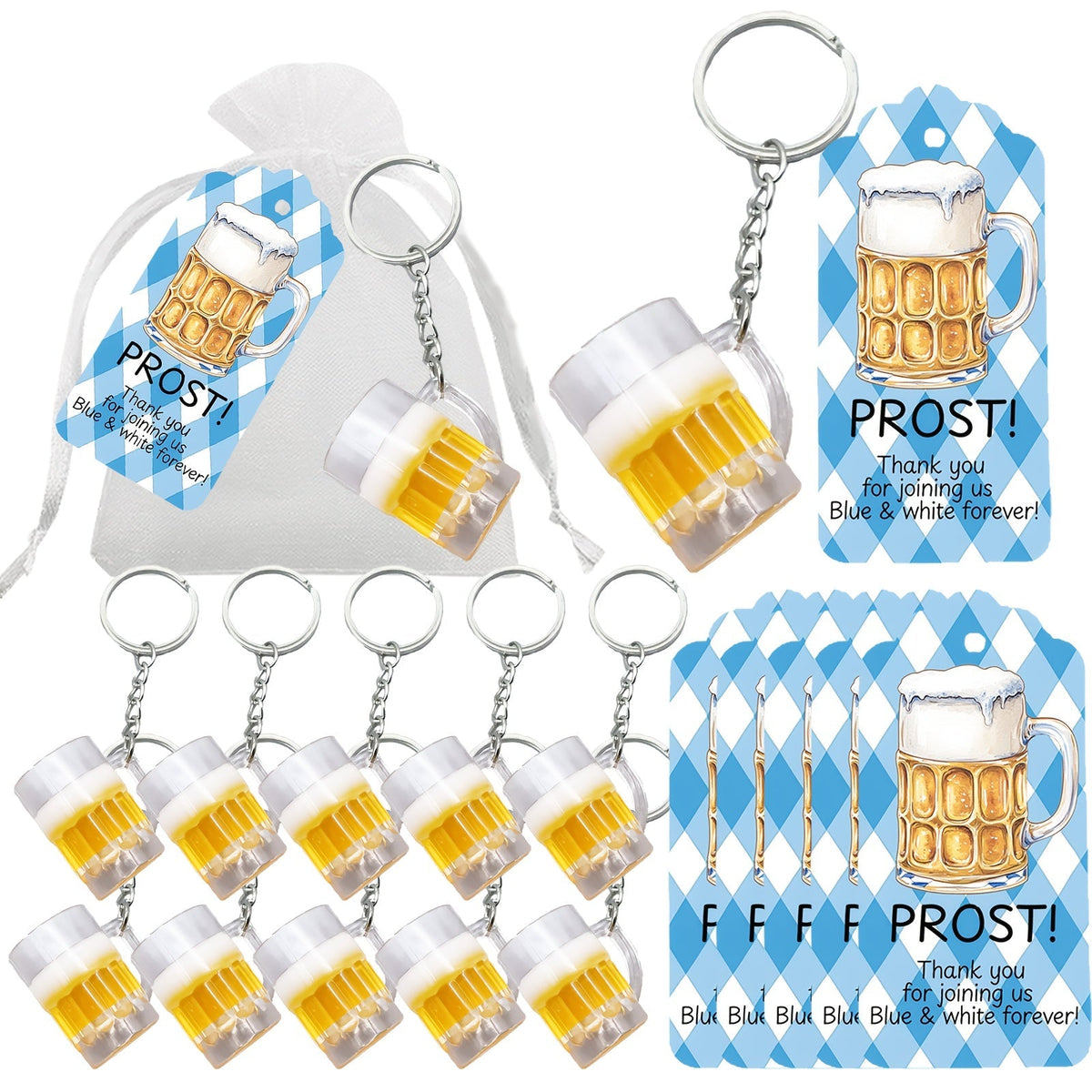 Oktoberfest keychain beer mug design, party favor set