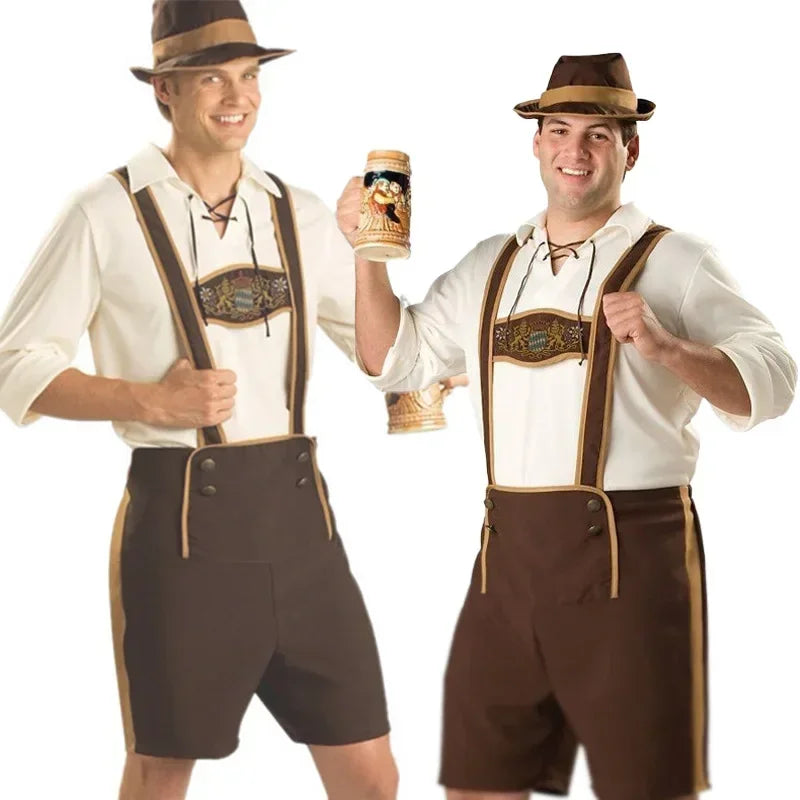 Oktoberfest costume for men, lederhosen costume 3-piece set