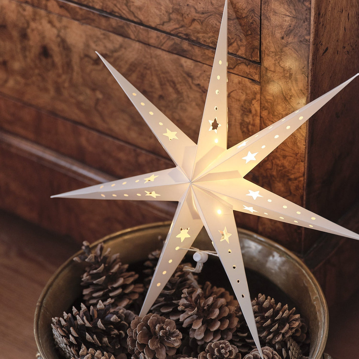 LED Paper Stars Set of 3 – Warm White, Timer Function