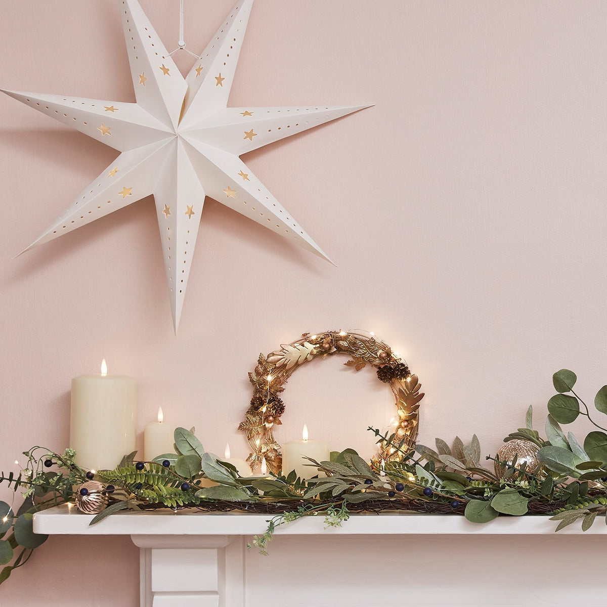 LED Paper Stars Set of 3 – Warm White, Timer Function