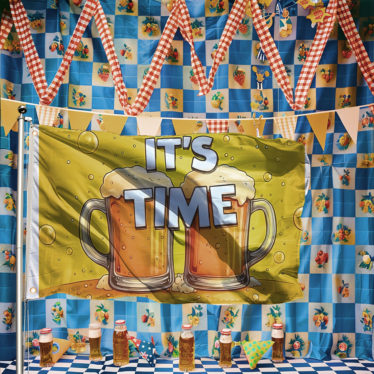 Large Oktoberfest Decorative Flag, Beer Mug Design Weatherproof