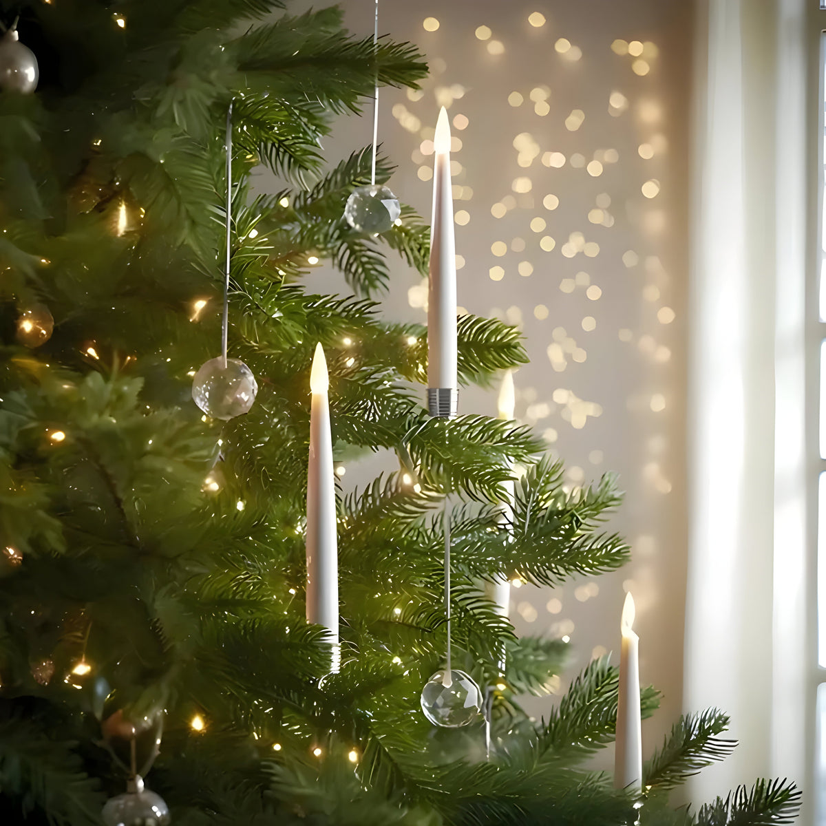 LED Christmas tree candles with remote control – Dimmable