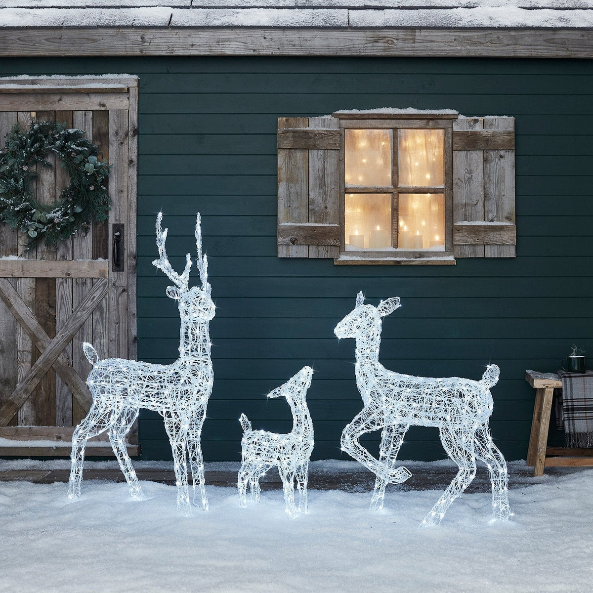 LED Reindeer Family Outdoor – 540 LEDs, Timer Function