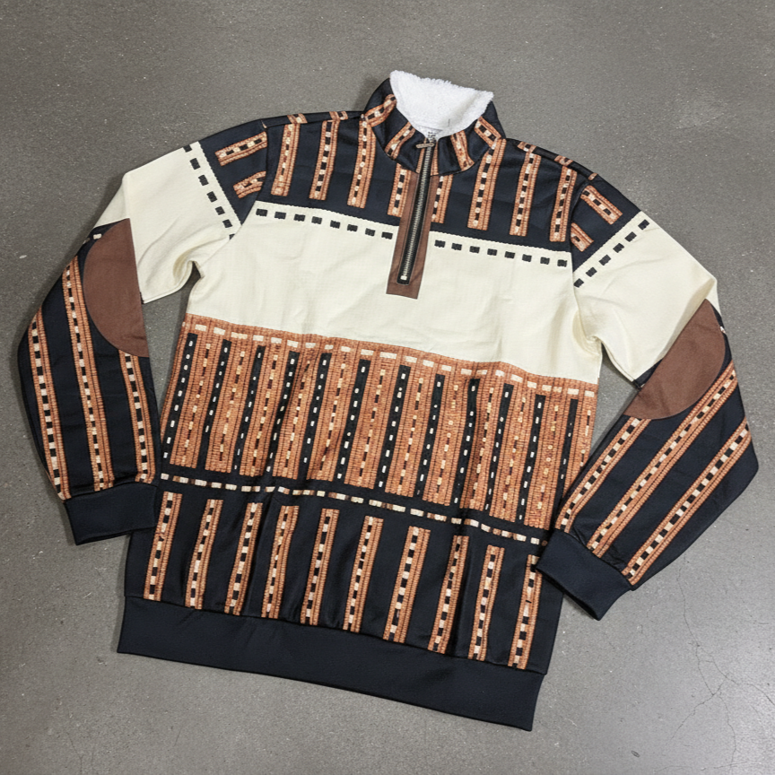 Retro Men's Half-Zip Sweatshirt with Stand-Up Collar