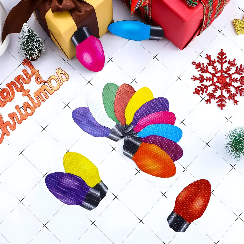 Magnetic Christmas Bulb Decorations – Reflective Stickers