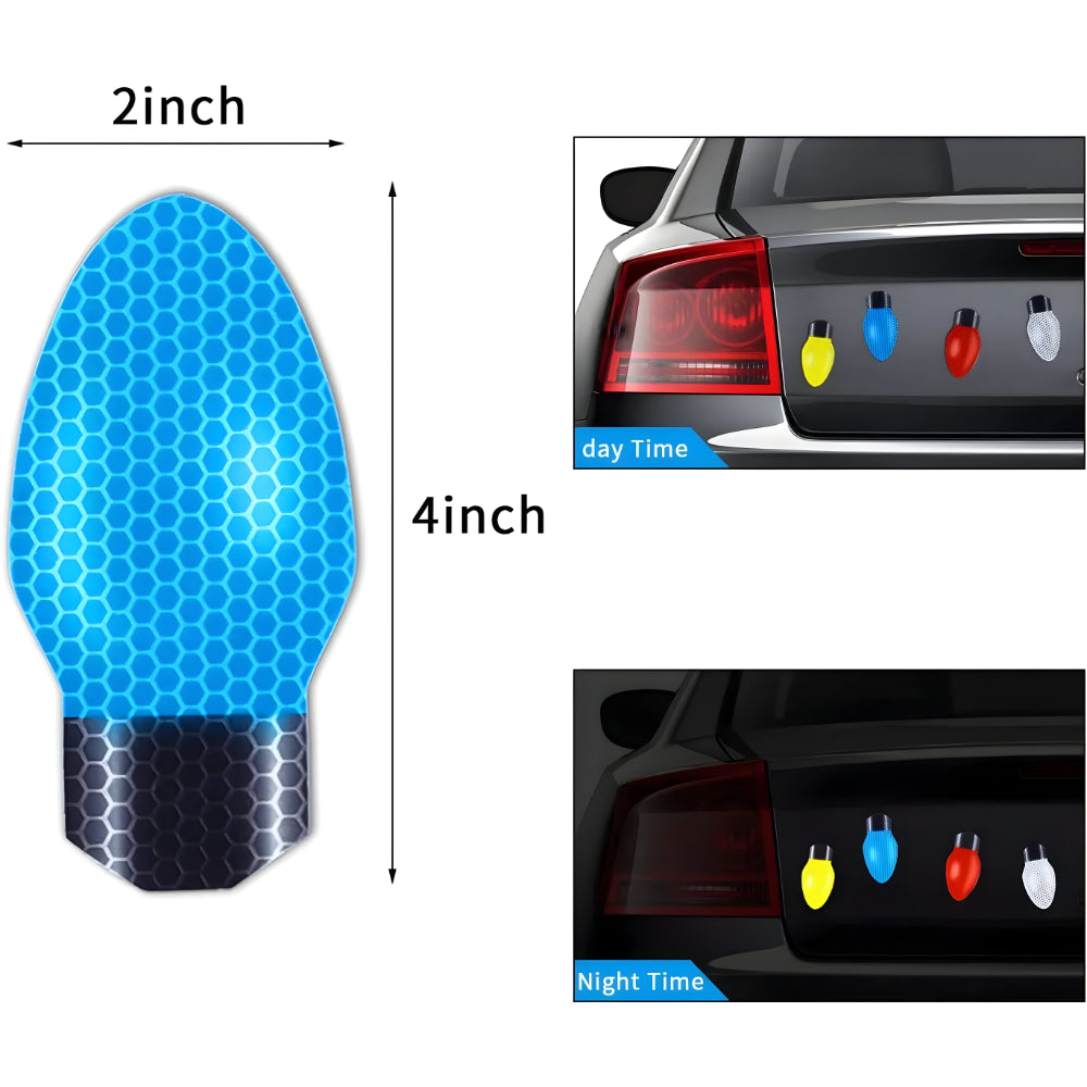 Magnetic Christmas Bulb Decorations – Reflective Stickers