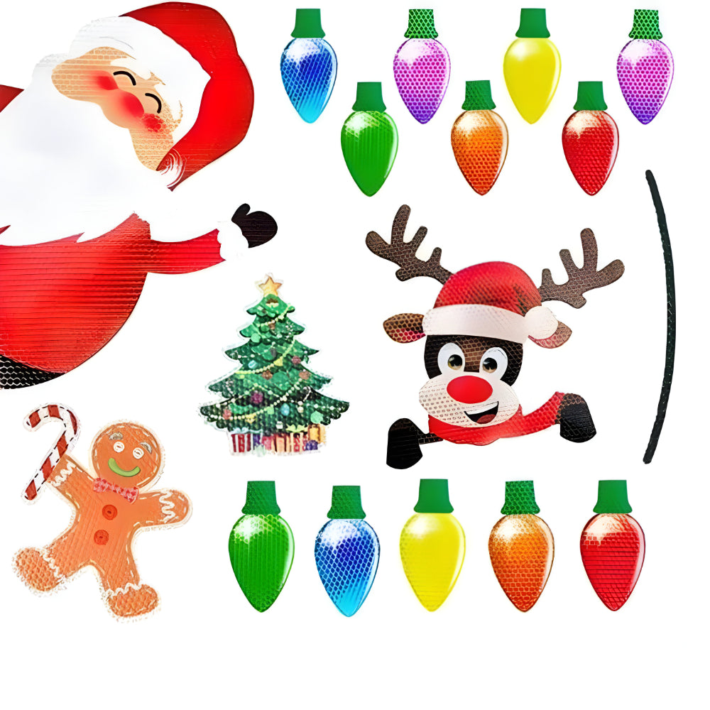 Magnetic Christmas Bulb Decorations – Reflective Stickers