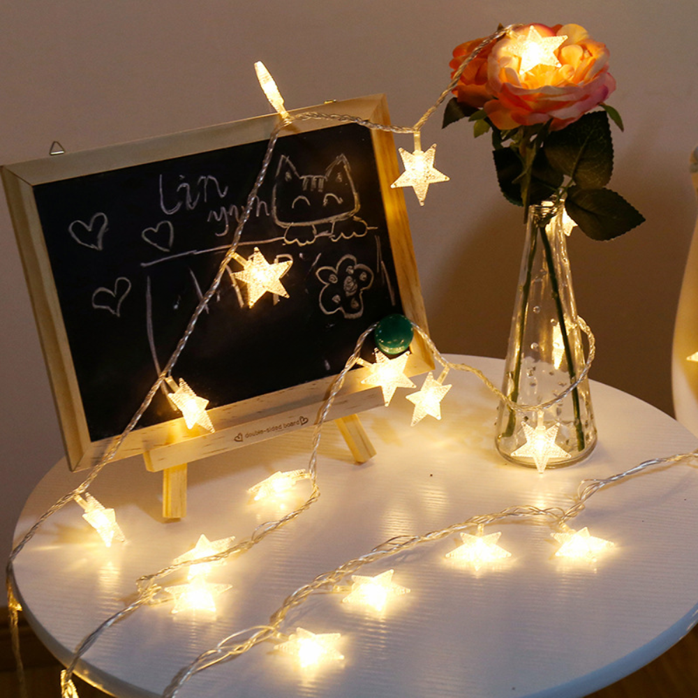 LED Star String Lights Outdoor – Christmas Lighting with Timer