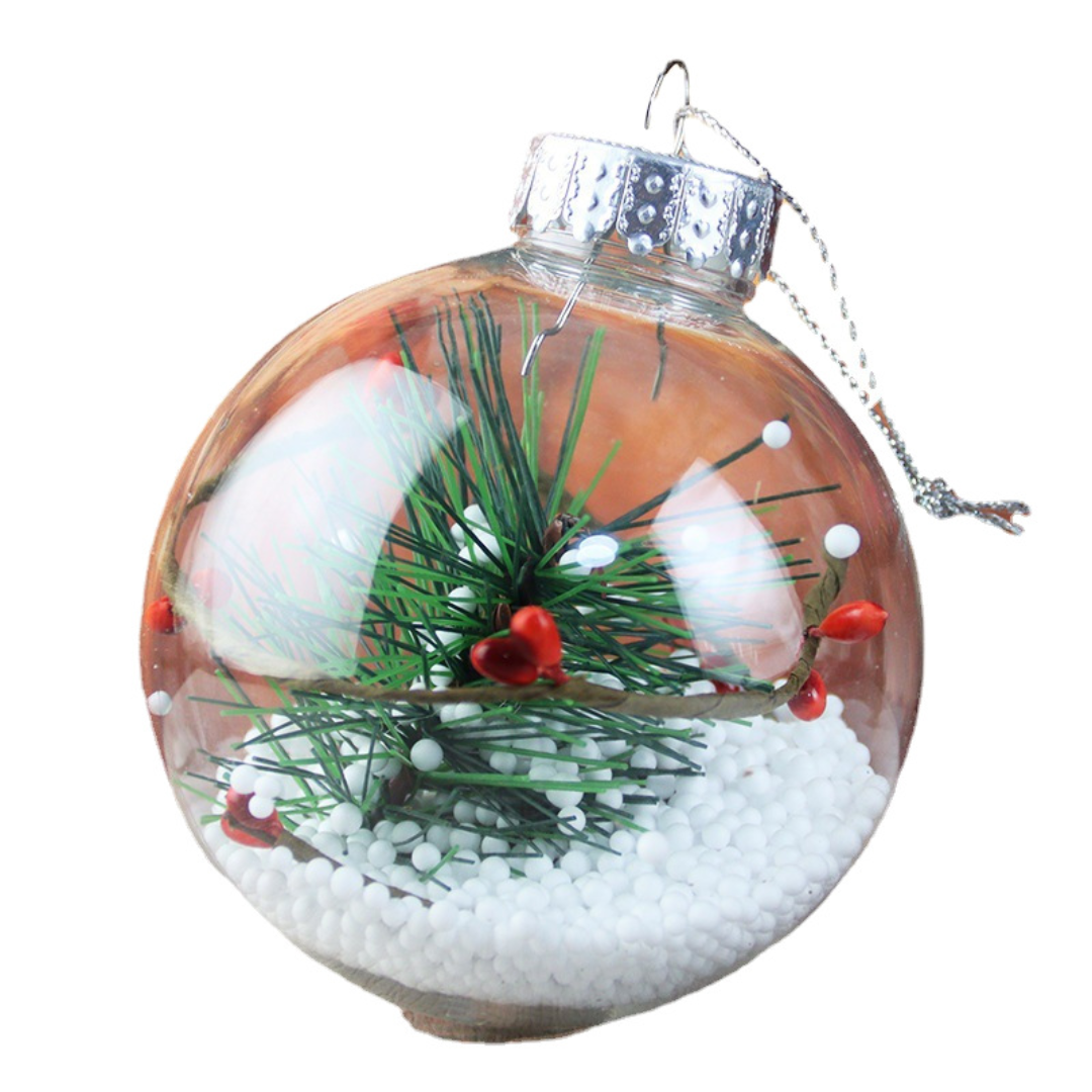Transparent Plastic Christmas Baubles – Set of Fillable Craft Ornaments